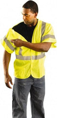 PRO-SAFE - Size XL/2XL High Visibility Yellow Mesh Breakaway Vest - 55" Chest, ANSI 107-2010, Hook & Loop Closure, 2 Pockets, Polyester - All Tool & Supply