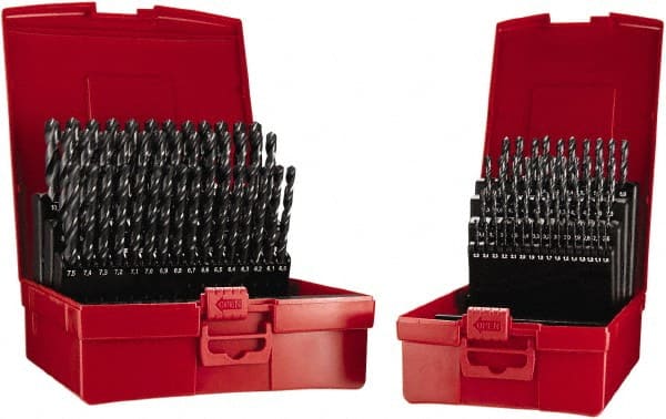 DORMER - 1 to 10mm, 118° Point, Oxide Finish, High Speed Steel Jobber Length Drill Bit Set - All Tool & Supply