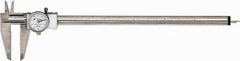 TESA Brown & Sharpe - 0" to 12" Range, 0.001" Graduation, 0.1" per Revolution, Dial Caliper - White Face, 2.5" Jaw Length, Accurate to 0.02mm/0.03mm - All Tool & Supply