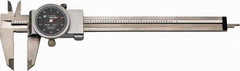 TESA Brown & Sharpe - 0" to 6" Range, 0.001" Graduation, 0.1" per Revolution, Dial Caliper - Black Face, 1.5" Jaw Length, Accurate to 0.02mm/0.03mm - All Tool & Supply