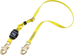 DBI/SALA - 6' Long, 310 Lb Capacity, 1 Leg Locking Snap Hook Harness Shock Absorbing Lanyard - 1" Diam, Polyester Webbing, Locking Snap Hook Anchorage Connection - All Tool & Supply