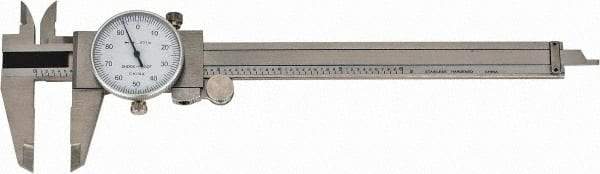 Value Collection - 0" to 6" Range, 0.001" Graduation, 0.1" per Revolution, Dial Caliper - White Face - All Tool & Supply