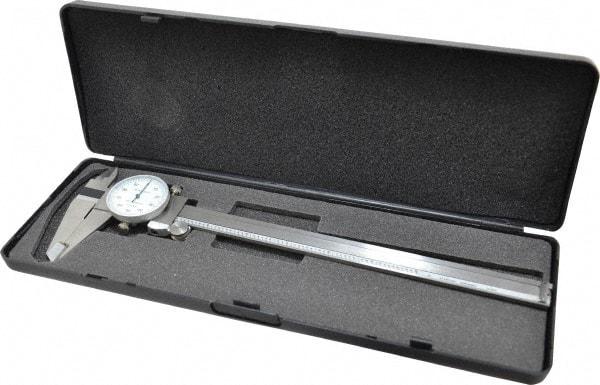 Value Collection - 0" to 8" Range, 0.001" Graduation, 0.1" per Revolution, Dial Caliper - White Face - All Tool & Supply