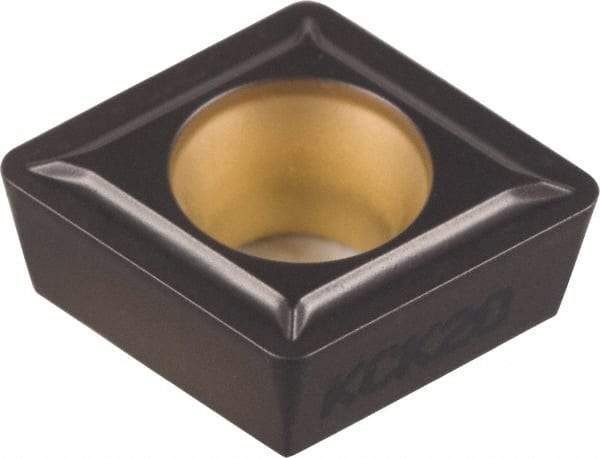 Kennametal - CPMT32.52 LF Grade KCK20 Carbide Turning Insert - TiCN/Al2O3 Finish, 80° Diamond, 3/8" Inscr Circle, 5/32" Thick, 1/32" Corner Radius - All Tool & Supply