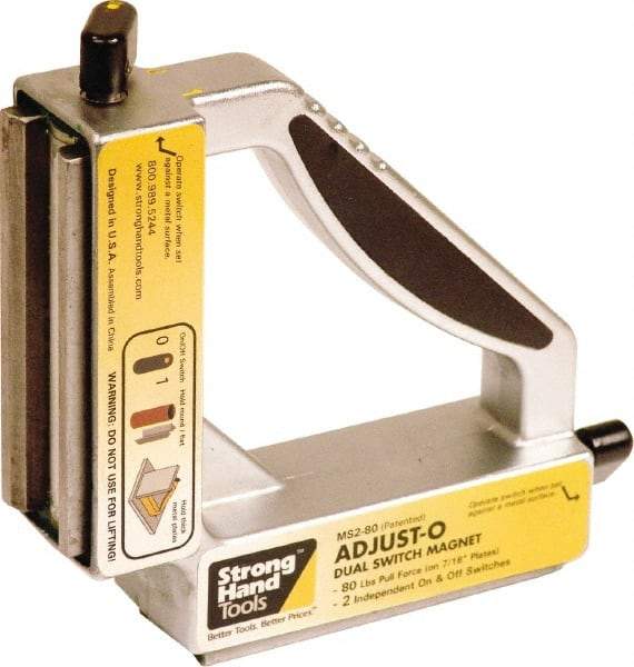Strong Hand Tools - 7-3/4" Wide x 1-7/8" Deep x 7-3/4" High Magnetic Welding & Fabrication Square - 150 Lb Average Pull Force - All Tool & Supply