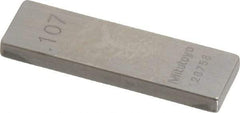 Mitutoyo - 0.107" Rectangular Steel Gage Block - Accuracy Grade 0, Includes Certificate of Inspection - All Tool & Supply