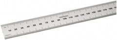 SPI - 18" Long, 0.5, 1mm Graduation, Rigid Steel Rule - Metric Graduation Style, 1-1/8" Wide, Silver, Satin Chrome Finish - All Tool & Supply