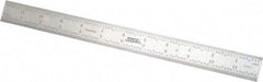 SPI - 12" Long, 1/64, 1/32, 1/16, 1/8" Graduation, Rigid Steel Rule - 4R Graduation Style, 1" Wide, Silver - All Tool & Supply