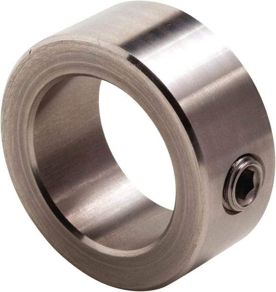 Climax Metal Products - 5/32" Bore, Stainless Steel, Set Screw Shaft Collar - 7/16" Outside Diam, 1/4" Wide - All Tool & Supply