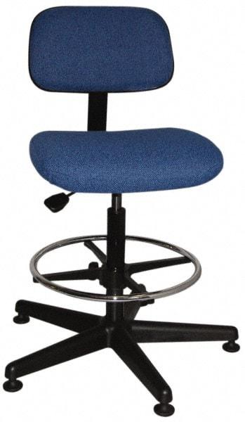 Bevco - Pneumatic Height Adjustable Chair - Cloth Seat, Navy Blue - All Tool & Supply