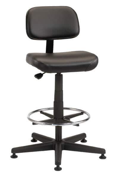 Bevco - Pneumatic Height Adjustable Chair - Vinyl Seat, Black - All Tool & Supply