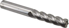 Accupro - 1/2", 4 Flute, Single End, Solid Carbide, 0.09" Corner Radius End Mill - 4" OAL, 40° Helix, Right Hand Flute, 2" LOC, Right Hand Cut - All Tool & Supply