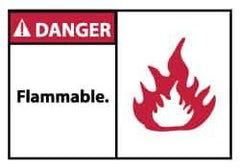 NMC - Danger - Flammable, Pressure Sensitive Vinyl Fire Sign - 5" Wide x 3" High - All Tool & Supply