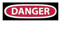 NMC - Accident Prevention Label, Header: DANGER - Legend: DANGER, English, Red, Black & White, 5" Long x 3" High, Sign Muscle Finish - All Tool & Supply