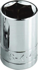 SK - 11/16", 1/2" Drive, Standard Hand Socket - 6 Points, Steel, Chrome Finish - All Tool & Supply