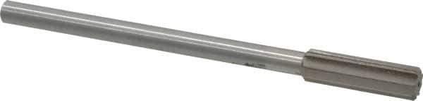 Interstate - 0.6" High Speed Steel Chucking Reamer - Straight Flute, 0.4355" Straight Shank, 2" Flute Length, 8" OAL - All Tool & Supply