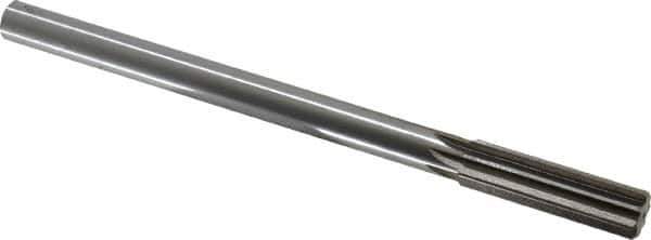 Interstate - 0.635" High Speed Steel Chucking Reamer - Straight Flute, 9/16" Straight Shank, 2-1/4" Flute Length, 9" OAL - All Tool & Supply