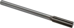 Interstate - 0.697" High Speed Steel Chucking Reamer - Straight Flute, 9/16" Straight Shank, 2-1/4" Flute Length, 9" OAL - All Tool & Supply