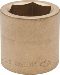 Ampco - 1-1/2", 3/4" Drive, Standard Hand Socket - 6 Points, 2-1/16" OAL, Aluminum Bronze - All Tool & Supply