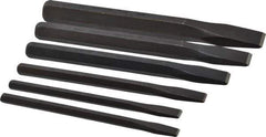 Mayhew - 6 Piece Cold Chisel Set - 5, 4-1/2, 5, 5-3/4, 6 & 7" OAL, Sizes Included 1/4 to 3/4" - All Tool & Supply