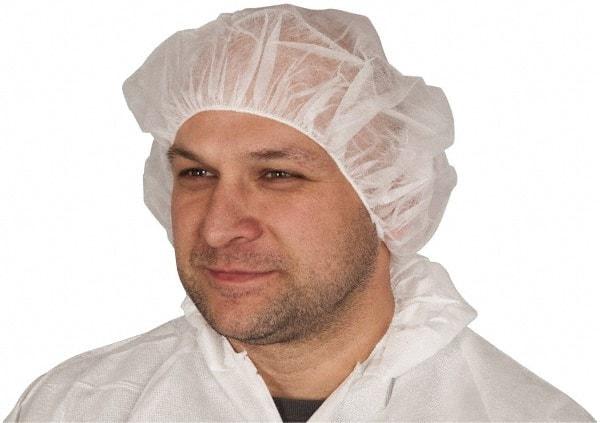 PRO-SAFE - Size L, 24 Inch Diameter Bouffant Cap - White, Polypropylene, ISO Class 8 - All Tool & Supply