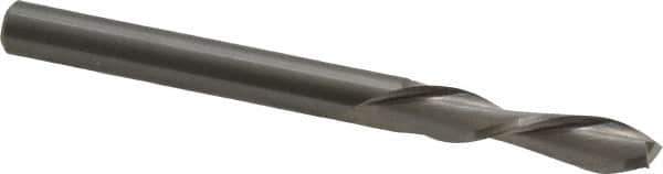 Onsrud - 1/4" Cutting Diam x 1-1/8" Length of Cut, 2 Flute, Downcut Spiral Router Bit - Uncoated, Right Hand Cut, Solid Carbide, 3" OAL x 1/4" Shank Diam, Double Edge, 30° Helix Angle - All Tool & Supply