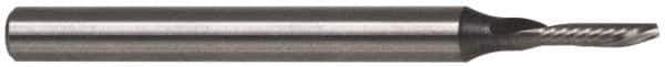 Accupro - 1/16" Cutting Diam x 1/4" Length of Cut, 1 Flute, Downcut Spiral Router Bit - Uncoated, Right Hand Cut, Solid Carbide, 2" OAL x 1/4" Shank Diam, Single Edge, 21° Helix Angle - All Tool & Supply