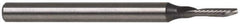 Accupro - 1/16" Cutting Diam x 1/4" Length of Cut, 1 Flute, Downcut Spiral Router Bit - Uncoated, Right Hand Cut, Solid Carbide, 1-1/2" OAL x 1/8" Shank Diam, Single Edge, 21° Helix Angle - All Tool & Supply