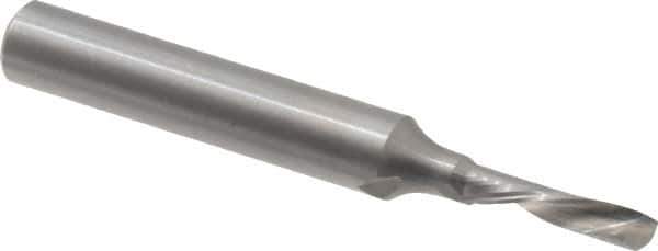 Onsrud - 1/8" Cutting Diam x 1/2" Length of Cut, 1 Flute, Downcut Spiral Router Bit - Uncoated, Right Hand Cut, Solid Carbide, 2" OAL x 1/4" Shank Diam, Single Edge, 22° Helix Angle - All Tool & Supply