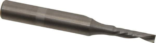 Onsrud - 1/8" Cutting Diam x 1/2" Length of Cut, 1 Flute, Downcut Spiral Router Bit - Uncoated, Right Hand Cut, Solid Carbide, 2" OAL x 1/4" Shank Diam, Single Edge, 21° Helix Angle - All Tool & Supply