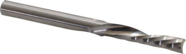 Onsrud - 1/4" Cutting Diam x 1-1/4" Length of Cut, 1 Flute, Downcut Spiral Router Bit - Uncoated, Right Hand Cut, Solid Carbide, 3" OAL x 1/4" Shank Diam, Single Edge, 21° Helix Angle - All Tool & Supply