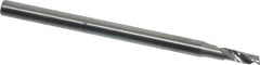 Onsrud - 3/32" Cutting Diam x 1/4" Length of Cut, 1 Flute, Upcut Spiral Router Bit - Uncoated, Right Hand Cut, Solid Carbide, 2" OAL x 1/8" Shank Diam, Single Edge, 22° Helix Angle - All Tool & Supply