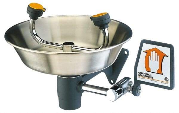 PRO-SAFE - Wall Mount, Stainless Steel Bowl, Eyewash Station - 1/2" Inlet - All Tool & Supply