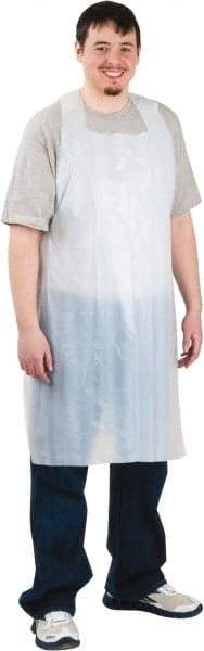 Safety Zone - 28" Wide x 46" Long x 2 mil Thick Bib Apron - Polyethylene, White, Resists Chemicals - All Tool & Supply