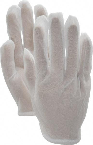 PRO-SAFE - Size XL (10) Nylon General Protection Work Gloves - For Inspection, Uncoated, Slip-On Cuff, Full Fingered, White, Paired - All Tool & Supply