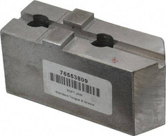 H & R Manufacturing - Tongue & Groove Attachment, Square Soft Lathe Chuck Jaw - Steel, 1-3/4" Btw Mount Hole Ctrs, 3-15/16" Long x 1-1/2" Wide x 1-7/8" High, 5/16" Groove - All Tool & Supply