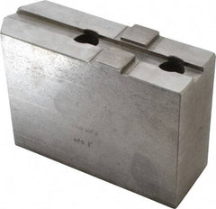 H & R Manufacturing - Tongue & Groove Attachment, Square Soft Lathe Chuck Jaw - Steel, 2-1/2" Btw Mount Hole Ctrs, 5-3/4" Long x 2" Wide x 3-7/8" High, 1/2" Groove - All Tool & Supply