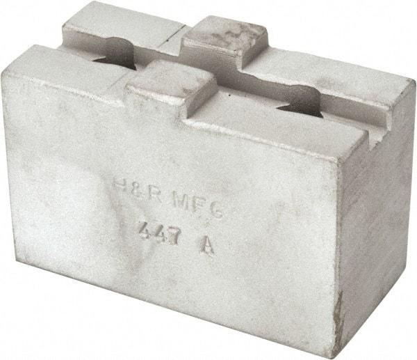 H & R Manufacturing - Tongue & Groove Attachment, Square Soft Lathe Chuck Jaw - Aluminum, 1-1/2" Btw Mount Hole Ctrs, 2-5/8" Long x 1-1/4" Wide x 1-5/8" High, 5/16" Groove - All Tool & Supply