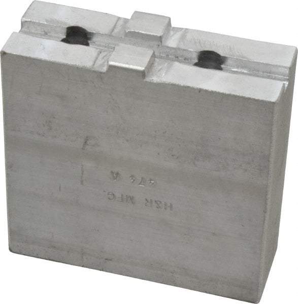 H & R Manufacturing - Tongue & Groove Attachment, Square Soft Lathe Chuck Jaw - Aluminum, 1-3/4" Btw Mount Hole Ctrs, 3-1/2" Long x 1-1/4" Wide x 3-3/8" High, 5/16" Groove - All Tool & Supply