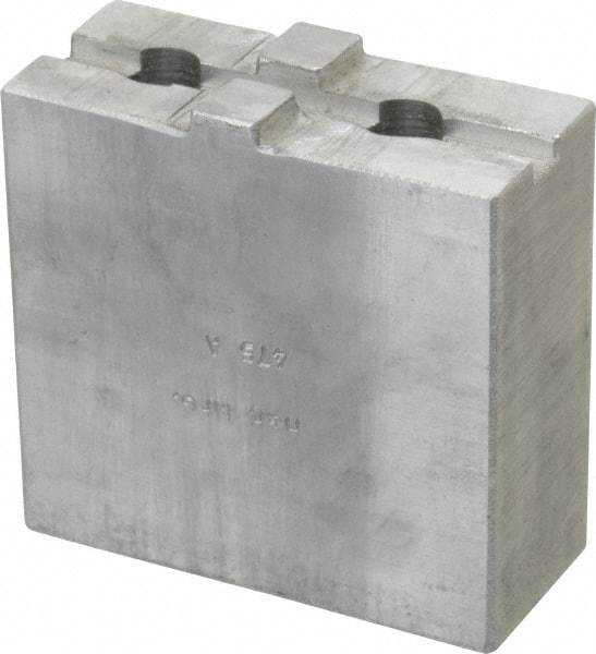 H & R Manufacturing - Tongue & Groove Attachment, Square Soft Lathe Chuck Jaw - Aluminum, 1-3/4" Btw Mount Hole Ctrs, 3-1/2" Long x 1-1/2" Wide x 3-3/8" High, 5/16" Groove - All Tool & Supply