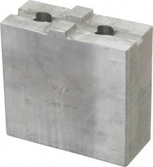 H & R Manufacturing - Tongue & Groove Attachment, Square Soft Lathe Chuck Jaw - Aluminum, 1-3/4" Btw Mount Hole Ctrs, 3-1/2" Long x 1-1/2" Wide x 3-3/8" High, 5/16" Groove - All Tool & Supply