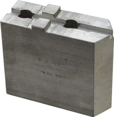 H & R Manufacturing - Tongue & Groove Attachment, Square Soft Lathe Chuck Jaw - Aluminum, 1-3/4" Btw Mount Hole Ctrs, 3-15/16" Long x 1-1/2" Wide x 3-3/8" High, 5/16" Groove - All Tool & Supply