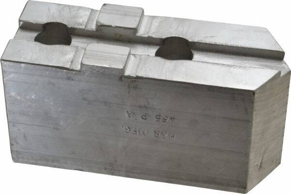 H & R Manufacturing - Tongue & Groove Attachment, Square Soft Lathe Chuck Jaw - Aluminum, 2.12" Btw Mount Hole Ctrs, 4-13/16" Long x 1-3/4" Wide x 2-3/8" High, 1/2" Groove - All Tool & Supply