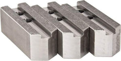 H & R Manufacturing - 1.5mm x 60° Serrated Attachment, Square Soft Lathe Chuck Jaw - 3 Jaws, Steel, 1" Btw Mount Hole Ctrs, 4-1/4" Long x 1-1/2" Wide x 1-1/2" High, 0.551" Groove, 12mm Fastener - All Tool & Supply