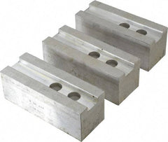 H & R Manufacturing - 1.5mm x 60° Serrated Attachment, Square Soft Lathe Chuck Jaw - 3 Jaws, Aluminum, 1.181" Btw Mount Hole Ctrs, 5-1/4" Long x 2" Wide x 2" High, 0.827" Groove, 16mm Fastener - All Tool & Supply