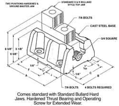 H & R Manufacturing - 10" Max Chuck Diam Compatibility, Cast Steel (Base) Bullard Hard Lathe Master Jaws - 8-5/8" Wide x 10" Long x 8-5/8" High - All Tool & Supply