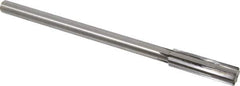 Made in USA - 0.57" Carbide-Tipped 6 Flute Chucking Reamer - Straight Flute, 7/16" Straight Shank, 2" Flute Length, 8" OAL - All Tool & Supply