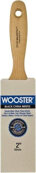 Wooster Brush - 2" Flat Hog Varnish Brush - 2-15/16" Bristle Length, 5-1/2" Maple Beavertail Handle - All Tool & Supply