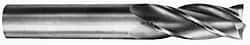 M.A. Ford - 5/8", 1-1/4" LOC, 5/8" Shank Diam, 3-1/2" OAL, 4 Flute, Solid Carbide Square End Mill - Single End, Uncoated, Spiral Flute, 30° Helix, Centercutting, Right Hand Cut, Right Hand Flute, Series 111 - All Tool & Supply