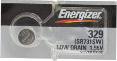 Energizer - Size 329, Silver Oxide, Button & Coin Cell Battery - 1.55 Volts, Button Tab Terminal - All Tool & Supply